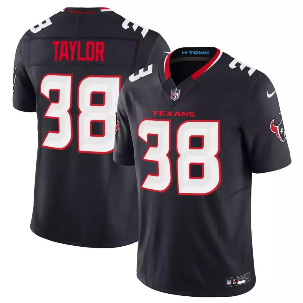 Tyrod Taylor 38 Texans Jersey Black Men Red White All Stitched Vapor