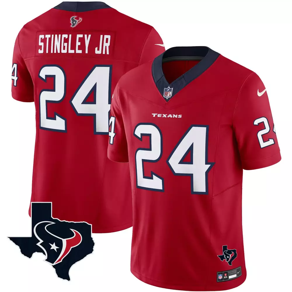 Derek Stingley Jr. 24 Texans Jersey Red Men Replica Navy White Vapor Limited All