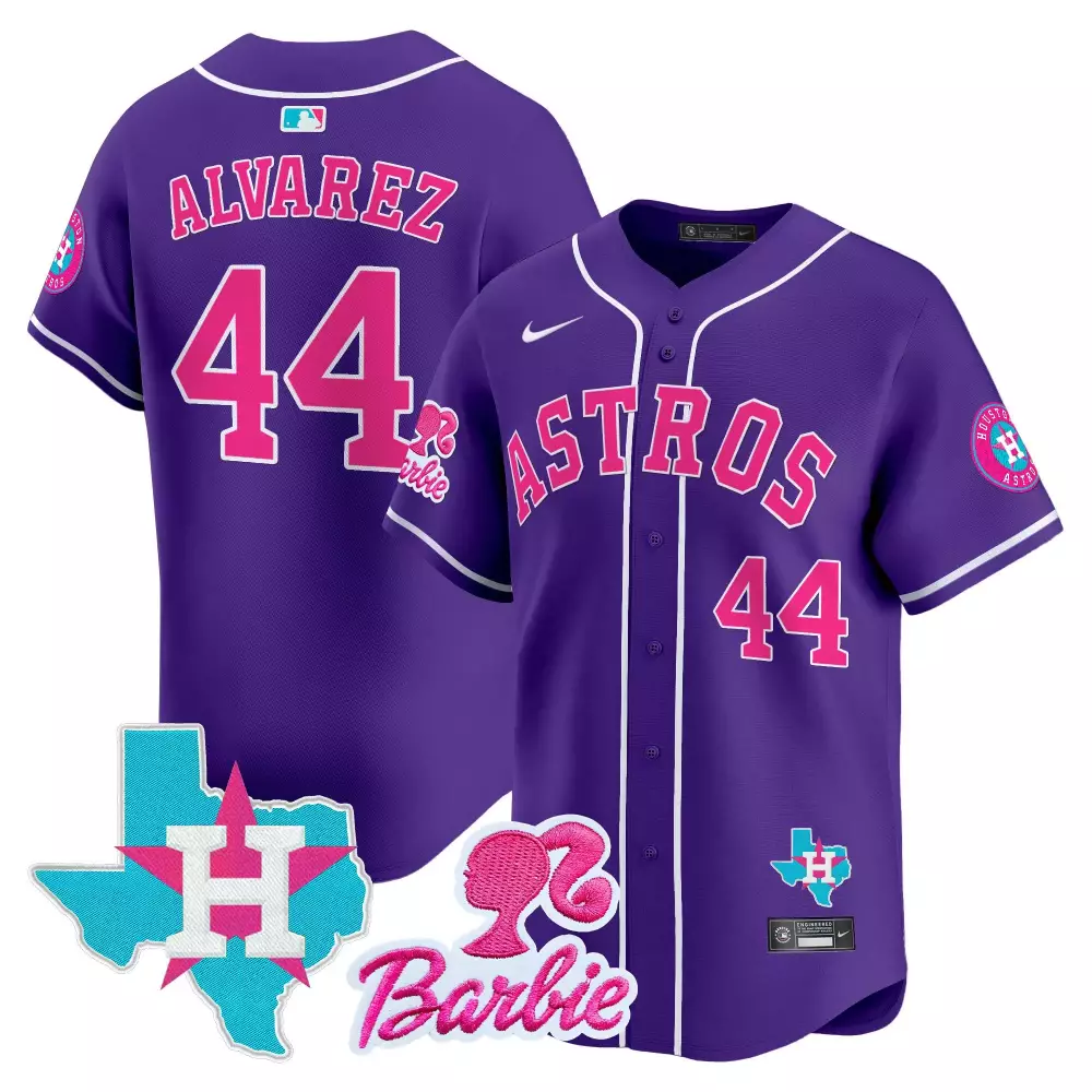 Yordan Lvarez 44 Houston Astros Jersey Purple Barbie Texas Shape 2023 Men Alternate