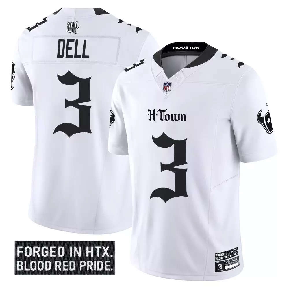 Daniel Blood 3 Houston Texans Jersey White H-town Men NFL Alternate Black Stitched