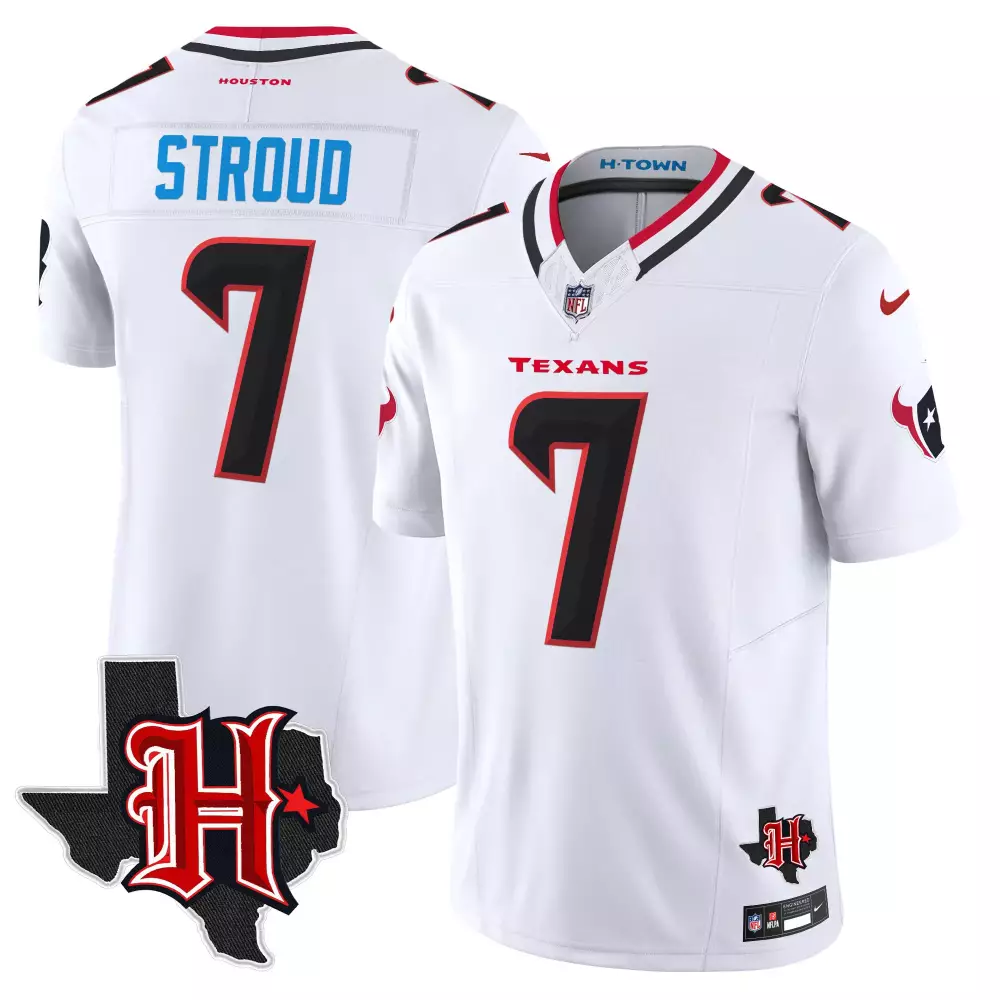 C.j. Stroud 7 Texans Jersey White H-town Texas Men Replica Alternate Red Black Vapor