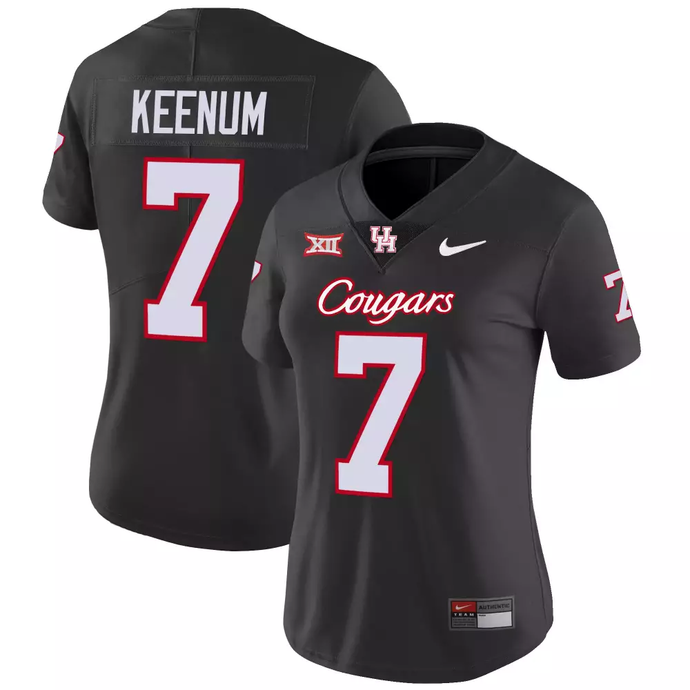 Keenum 7 Houston Cougars Jersey Black Women White Red Vapor v4 All Stitched