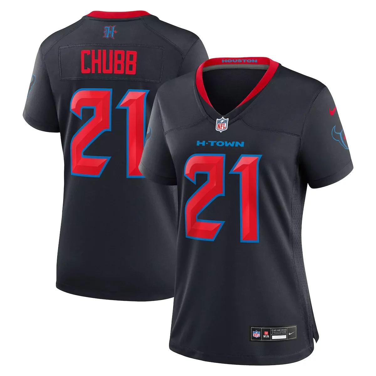 Chubb 21 Houston Texans Jersey Black Men Alternate Red Blue Game