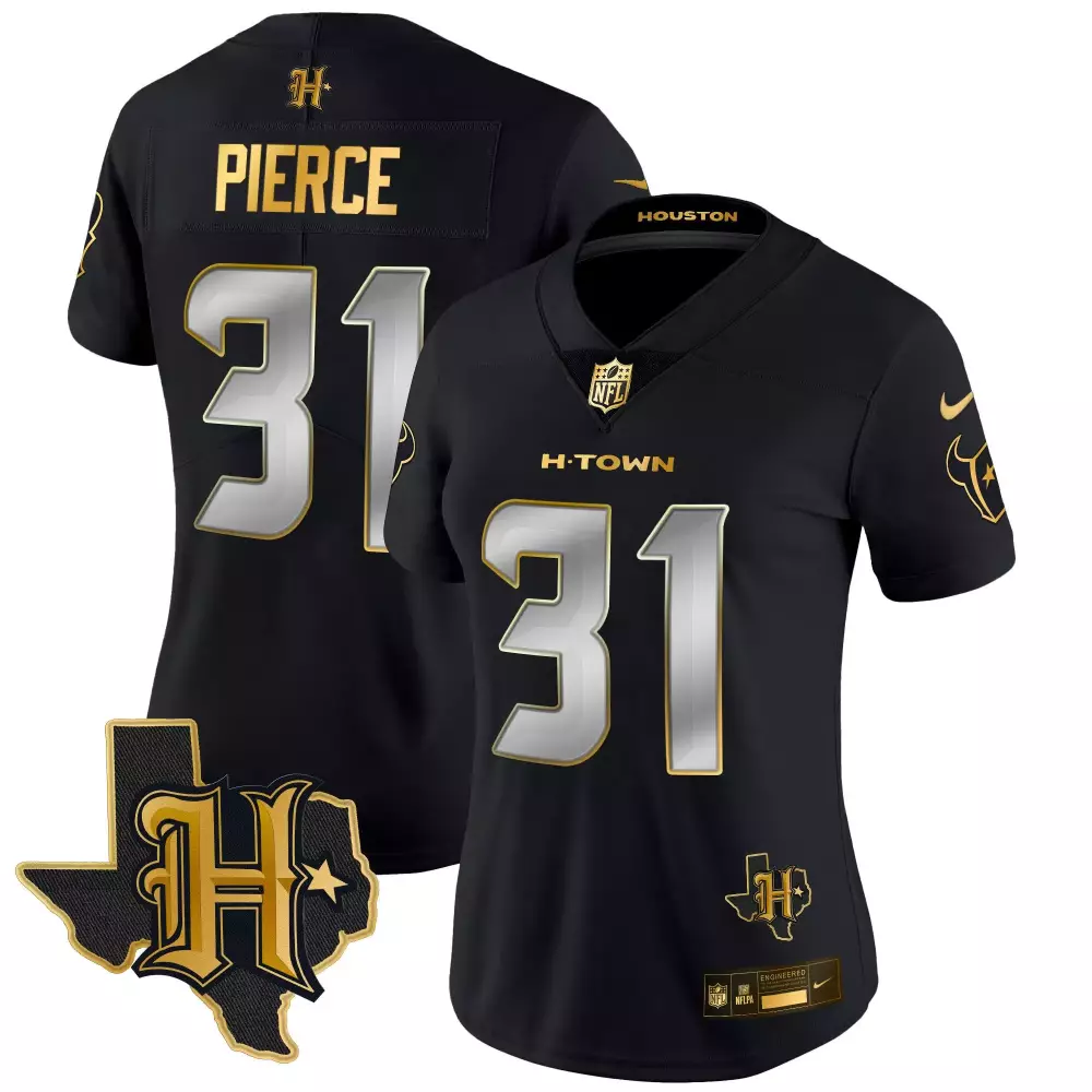 Dameon Pierce 31 Houston Texans Jersey Black H-town Men Replica Gold Silver Limited