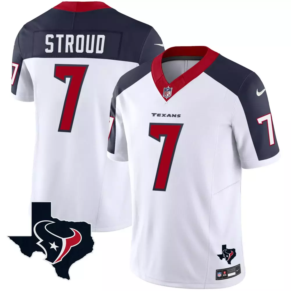 C.j. Stroud 7 Houston Texans Jersey White Men Alternate Navy Blue Red Vapor Limited