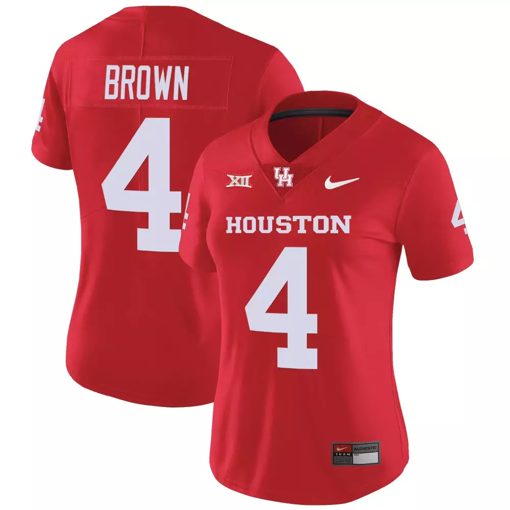 Connor Brown 4 Houston Jersey Red Women White Vapor v4 All Stitched