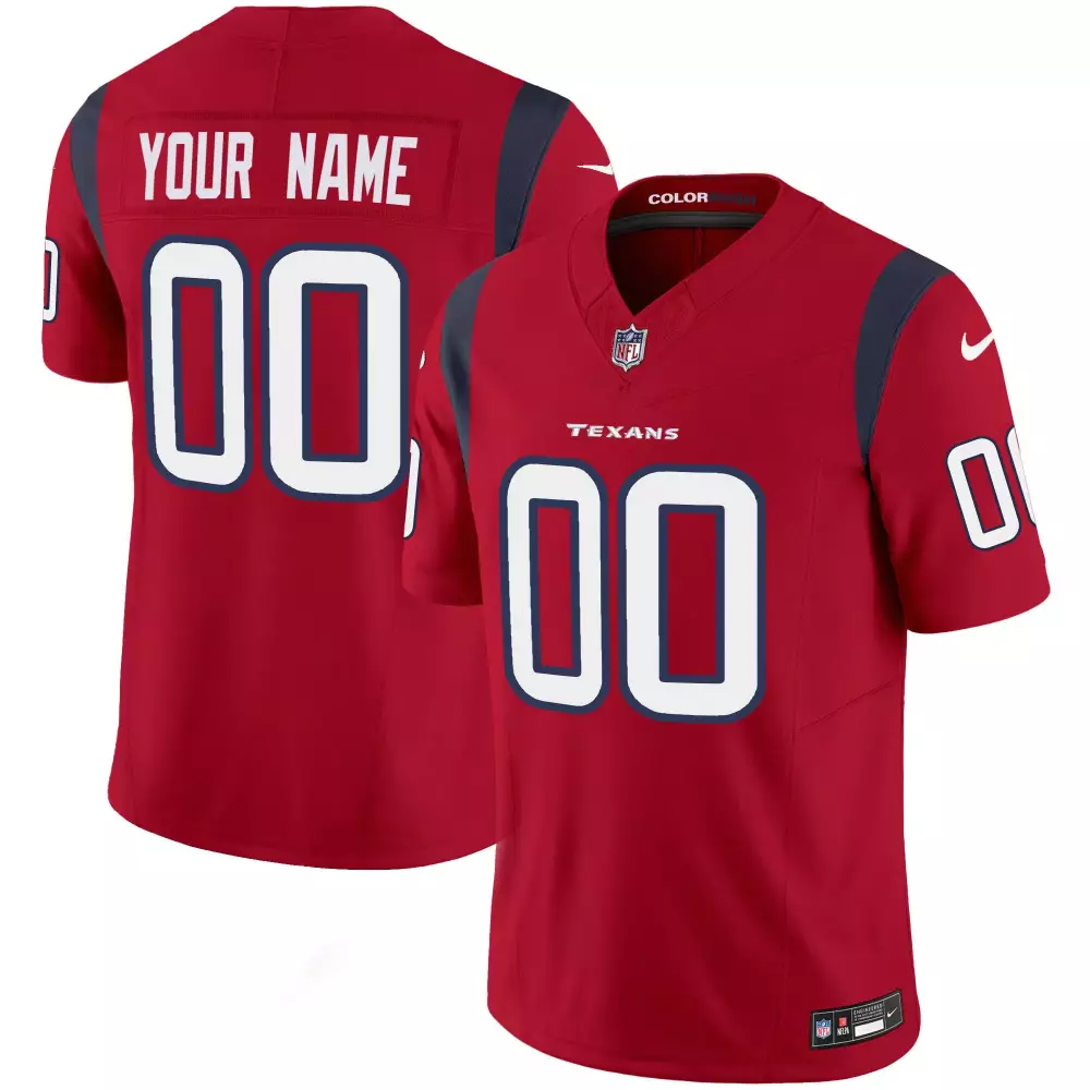 Custom Texans Jersey Red Men Replica Dark Blue White Rush Vapor All Stitched