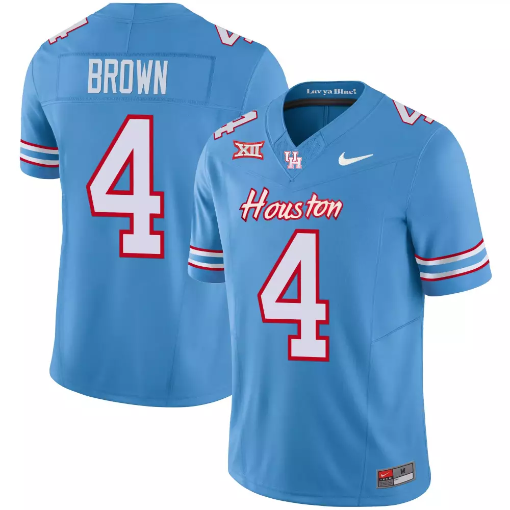 Connor Brown 4 Houston Jersey Blue Big Men White Red Vapor All Stitched