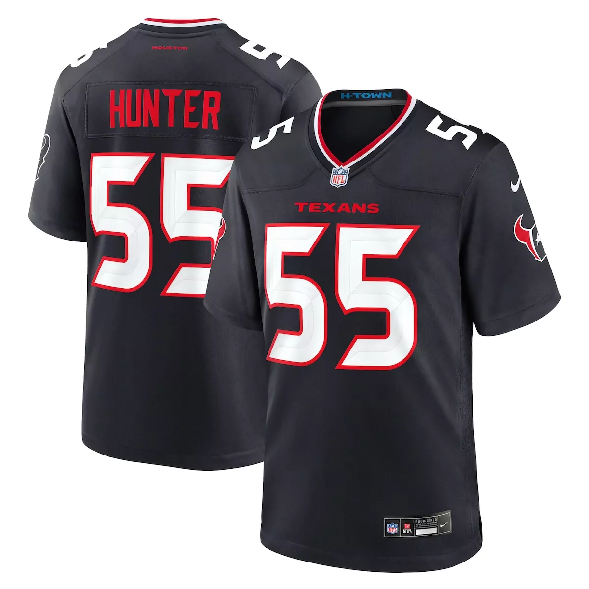 Danielle Hunter 55 Texans Jersey Black Men Player Red White Game