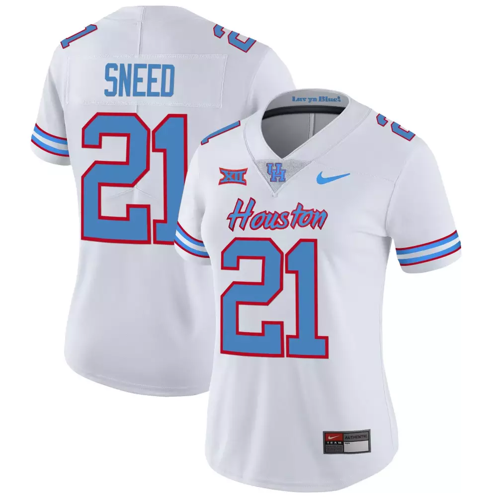 Sneed 21 Houston Jersey White Big Women Red Blue Vapor v5 All Stitched