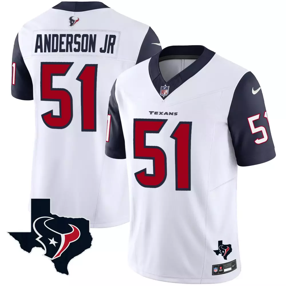 Will Anderson Jr. 51 Jersey White Houston Texans Men Standard Navy Blue Red All Stitched
