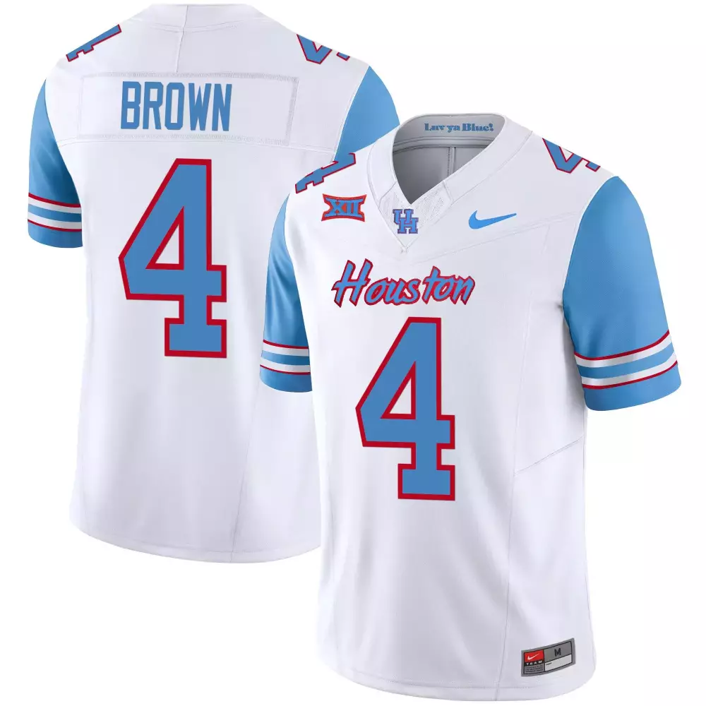 Connor Brown 4 Houston Jersey White Men Blue Red Vapor All Stitched