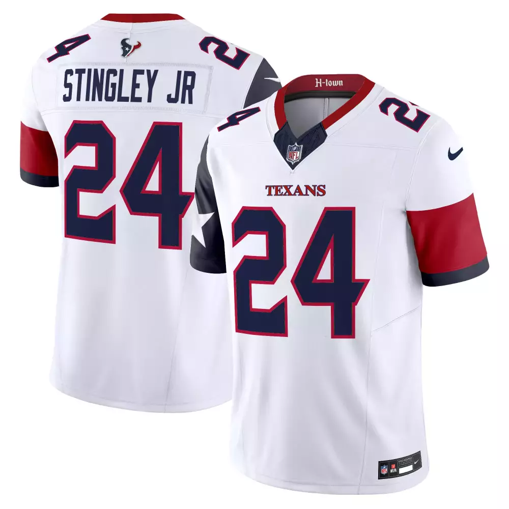 Derek Stingley Jr. 24 Texans Jersey White Men Game Navy Red Vapor Limited v5 All