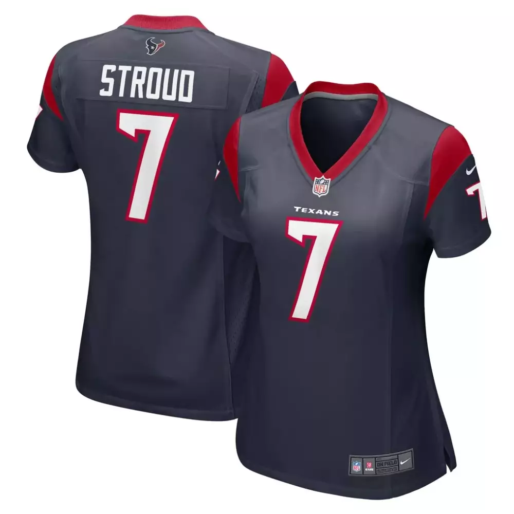 C.j. Stroud 7 Texans Jersey Navy Women Replica Red White
