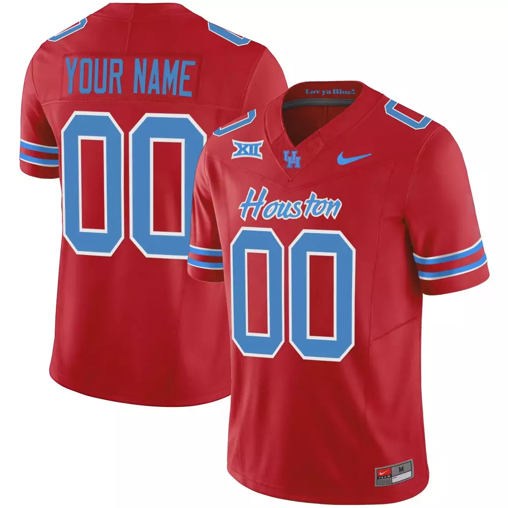 Custom Houston Jersey Red Blue White Vapor All Stitched