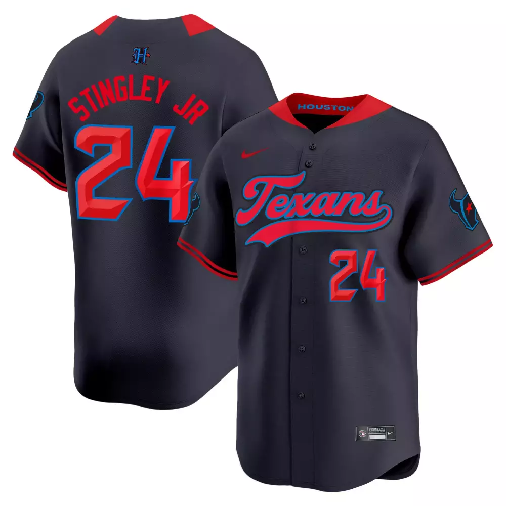 Derek Stingley Jr. 24 Jersey Navy Houston Texans Men Red Blue Limited All Stitched