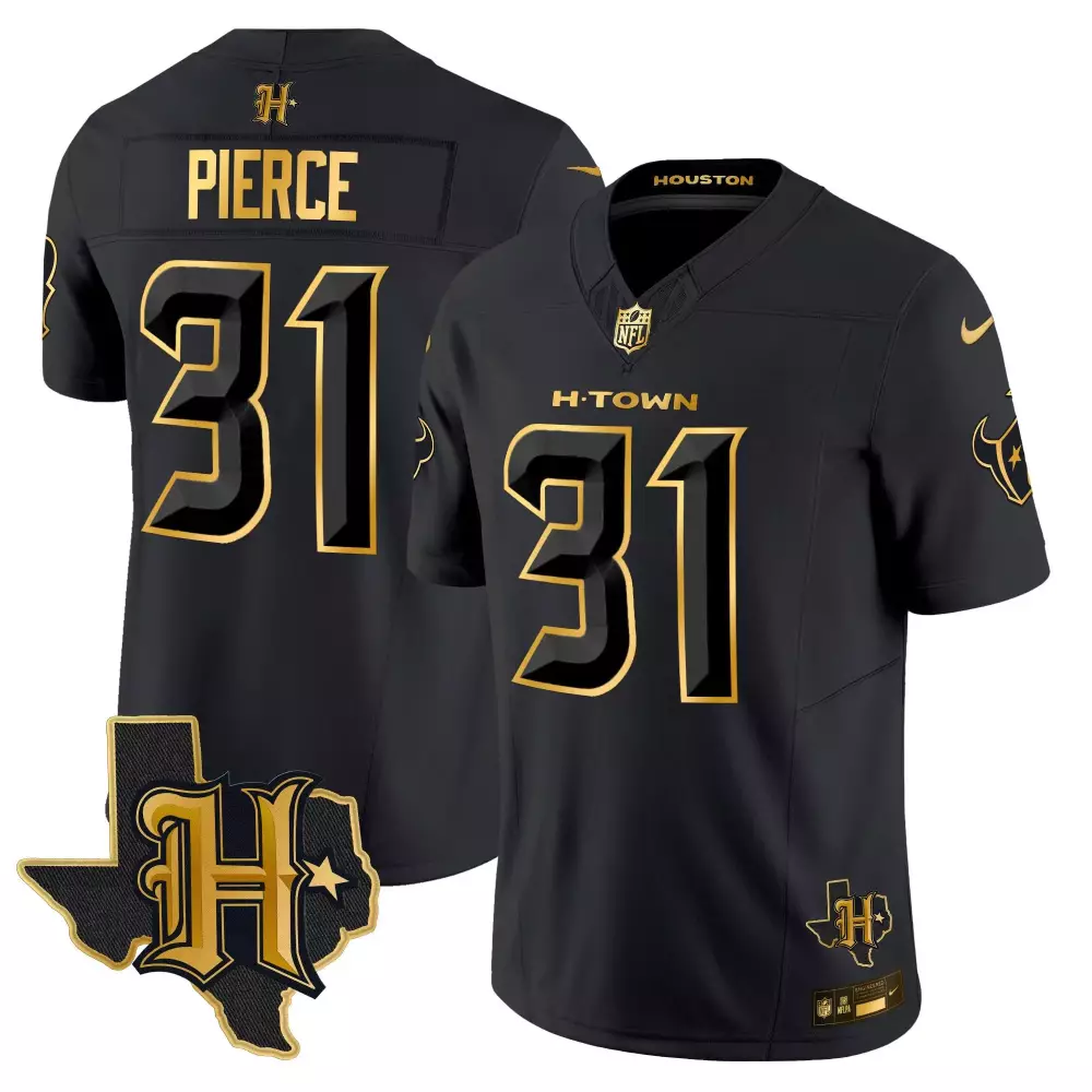 Dameon Pierce 31 Houston Texans Jersey Black H-town Men Gold Vapor Limited All Stitched