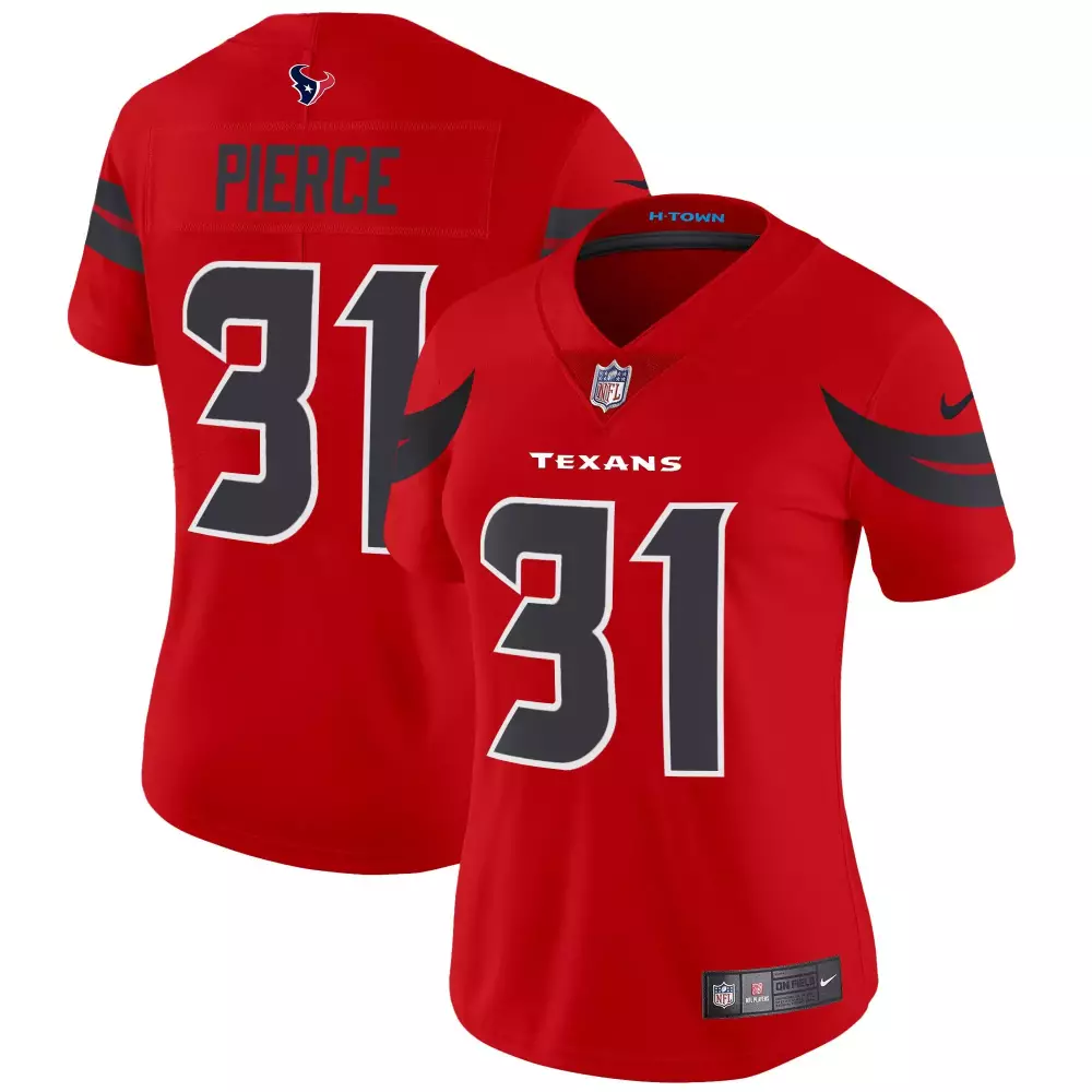 Dameon Pierce 31 Texans Jersey Red Women Game Black Vapor Limited All Stitched