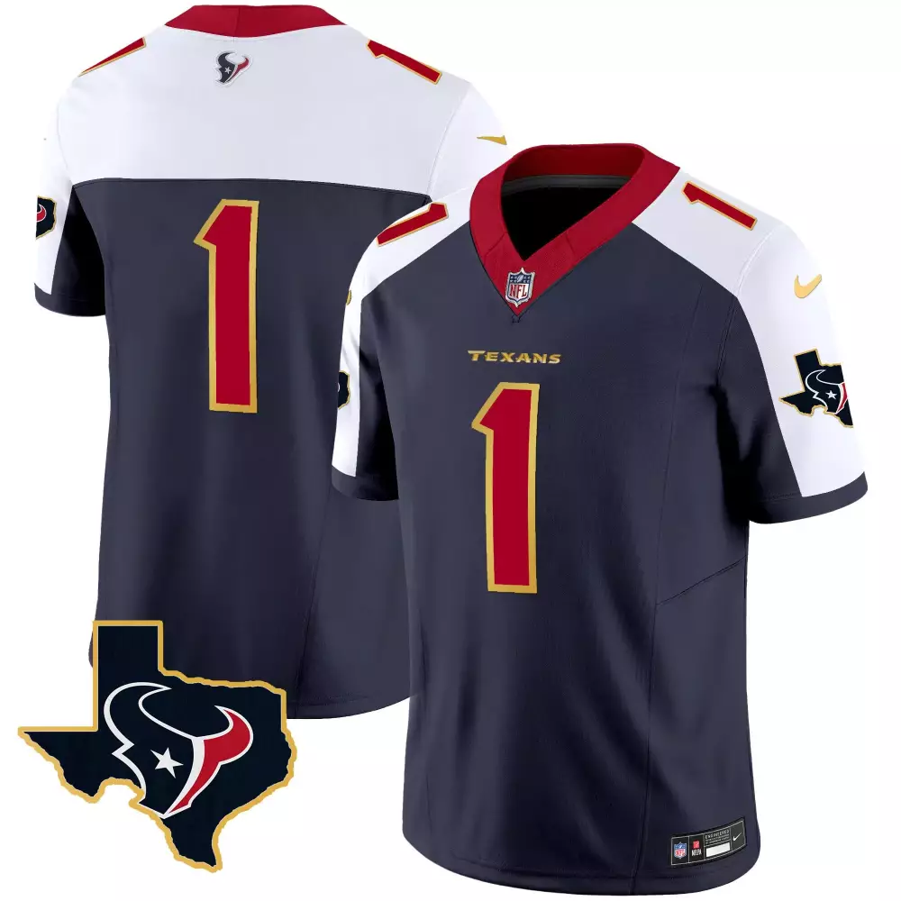 Young 1 Texans Jersey Navy Men Standard White Red Gold Alternate Vapor All Stitched