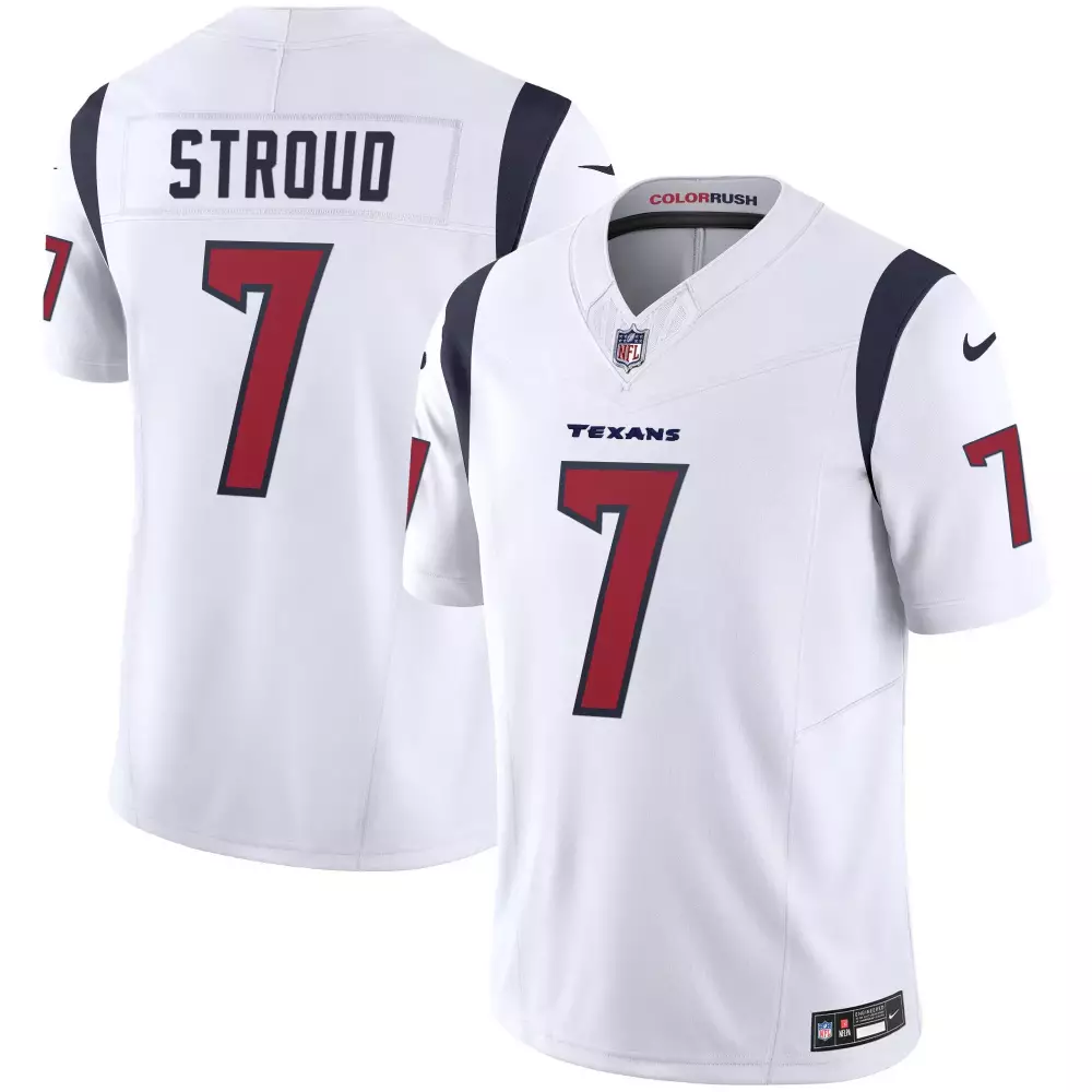 C.j. Stroud 7 Texans Jersey White Color Rush Men Player Red Navy Vapor All Stitched