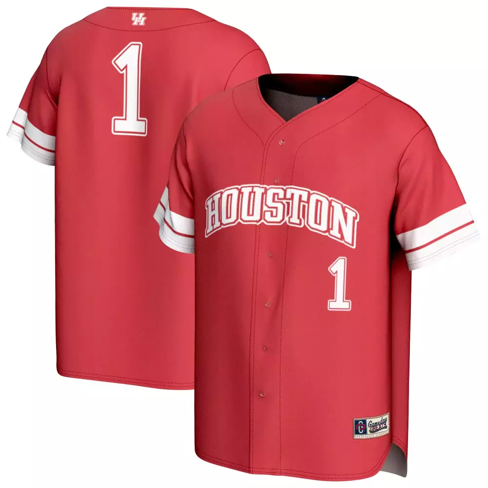 Cougars 1 Houston Jersey Red Gameday White All Stitched Vapor Game