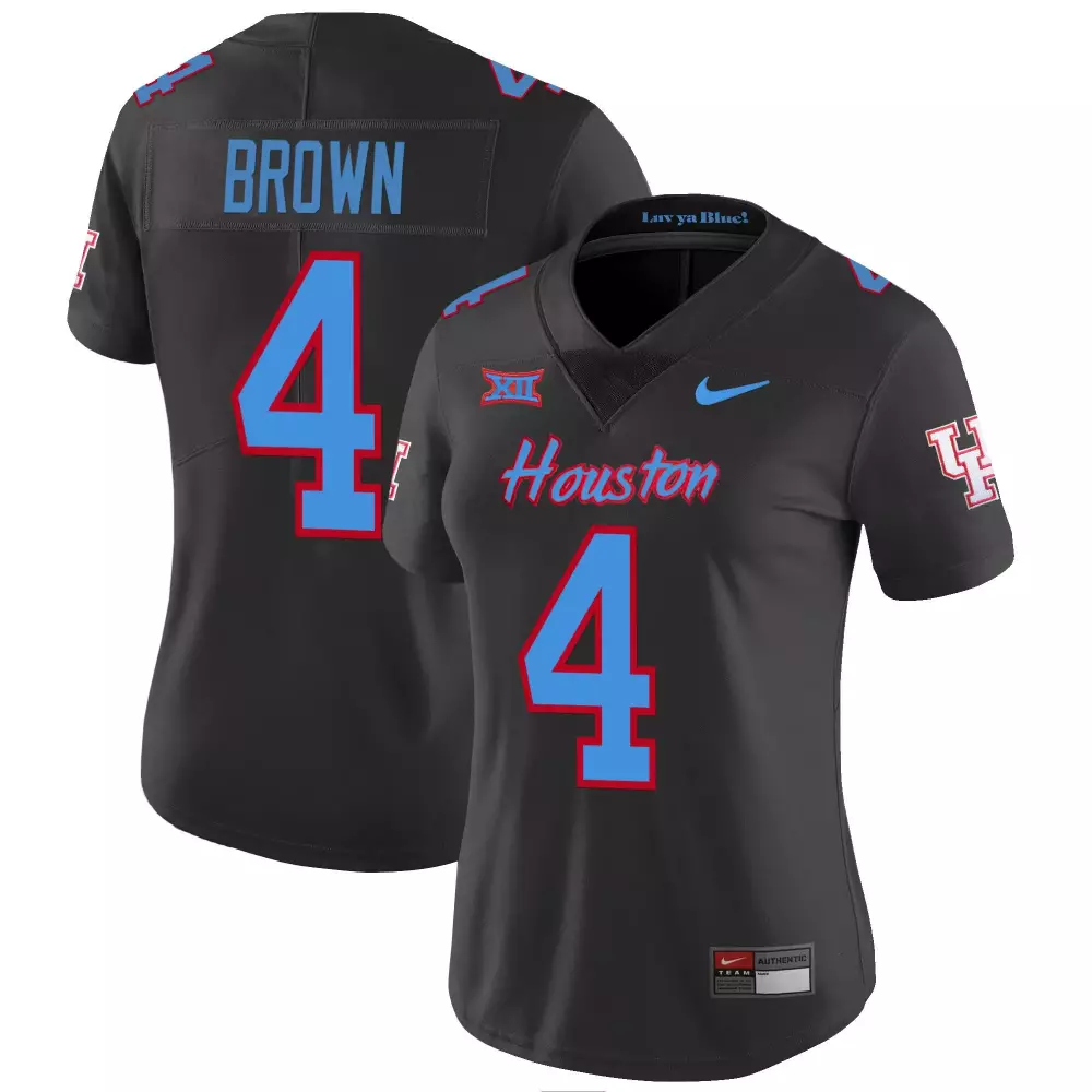 Connor Brown 4 Houston Jersey Black Women Red Blue Vapor v3 All Stitched
