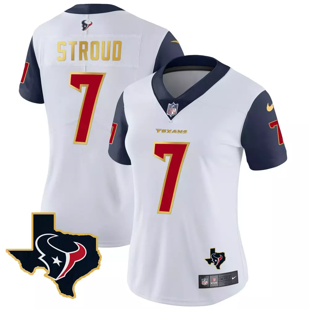 C.j. Stroud 7 Texans Jersey White Women Navy Red Vapor All Stitched