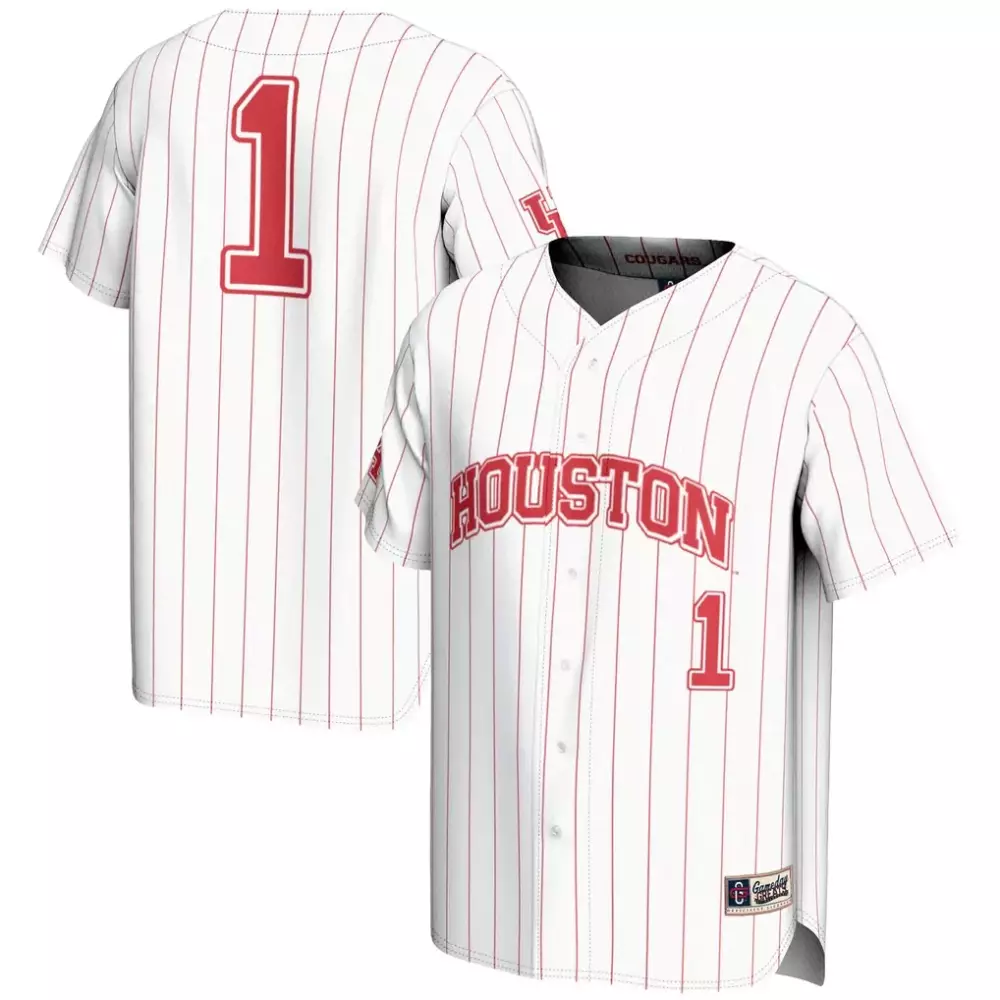 Custom Houston Cougars 1 Jersey White Gameday Gear Men Red Fashion