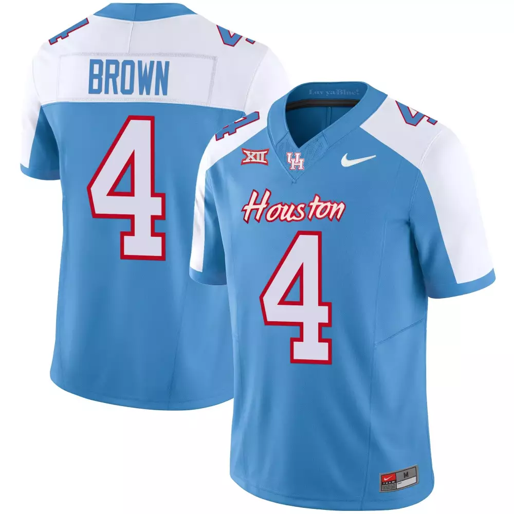 Connor Brown 4 Houston Jersey Light Blue Men White Red Alternate Vapor All Stitched