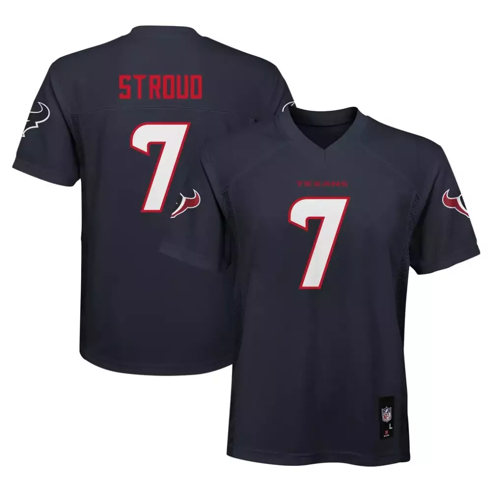C.j. Stroud 7 Texans Jersey Navy Men Replica Red White