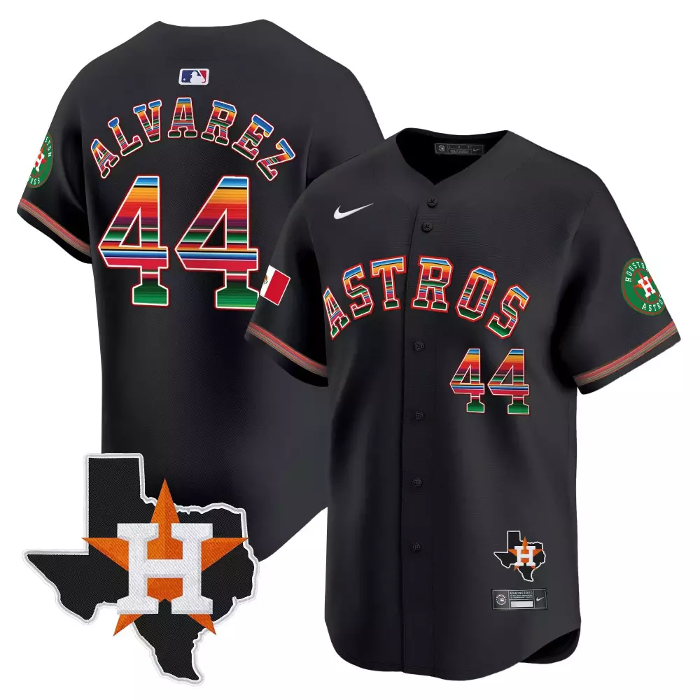 Yordan Lvarez 44 Astros Jersey Black Cinco De Mayo Mexico Flag Houston Men Split