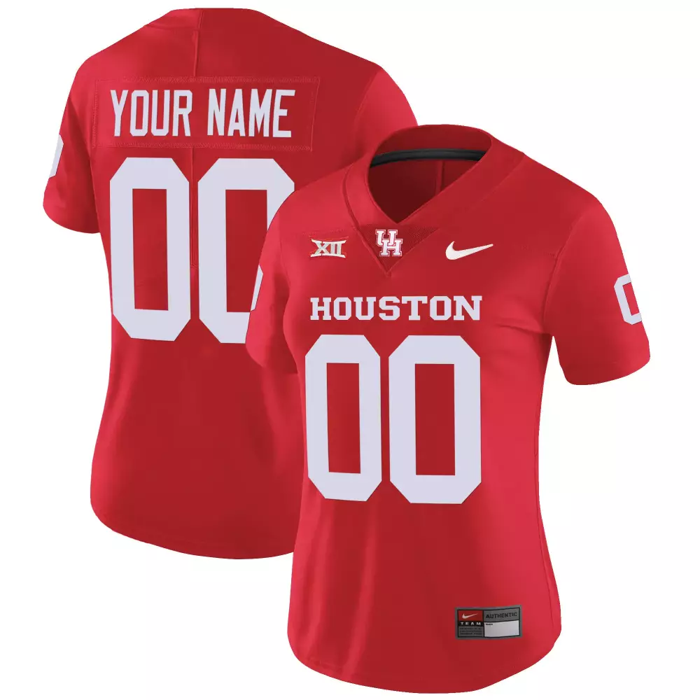 Custom Houston Jersey Red Women White Vapor v4 All Stitched
