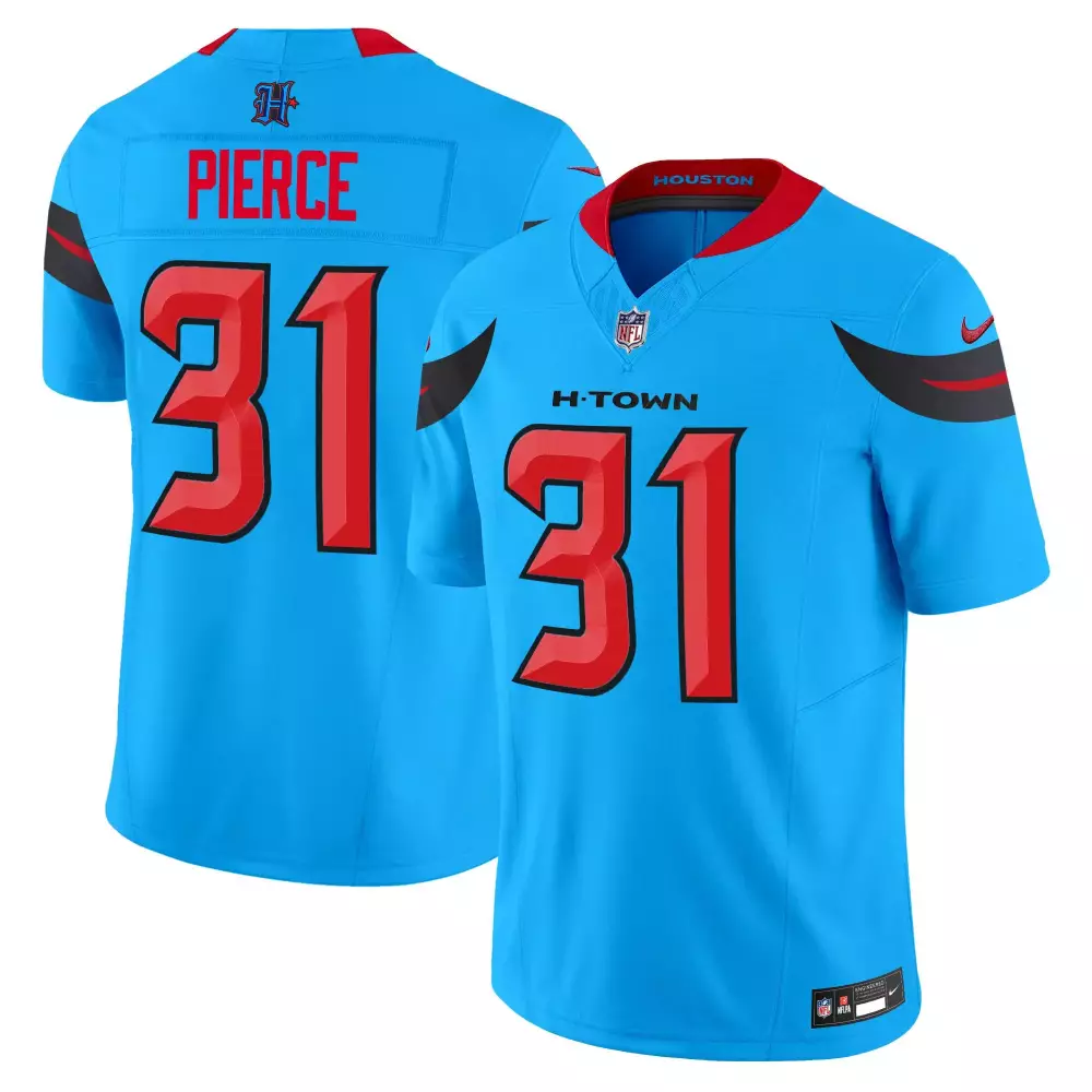 Dameon Pierce 31 Houston Texans Jersey Light Blue Men NFL Red Black Vapor Limited