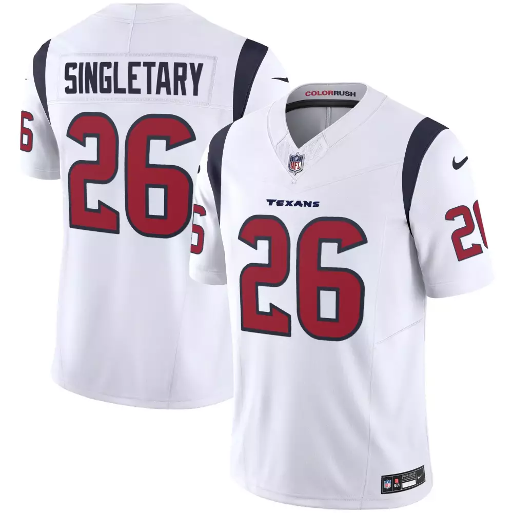 Devin Singletary 26 Texans Jersey White Men Red Navy Blue Rush Vapor All Stitched
