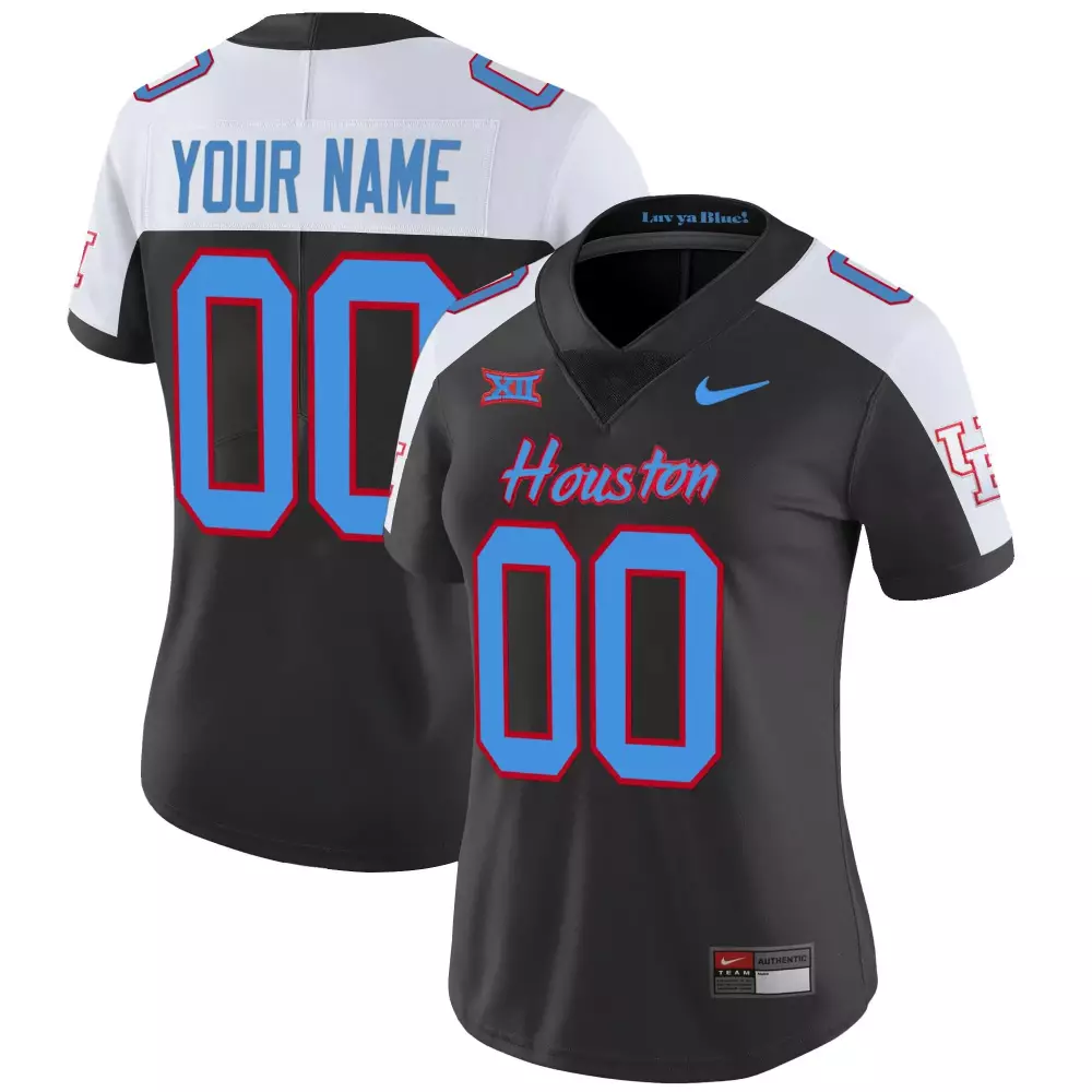Custom Houston Jersey Black Big Women White Light Blue Red Alternate Vapor v3 All