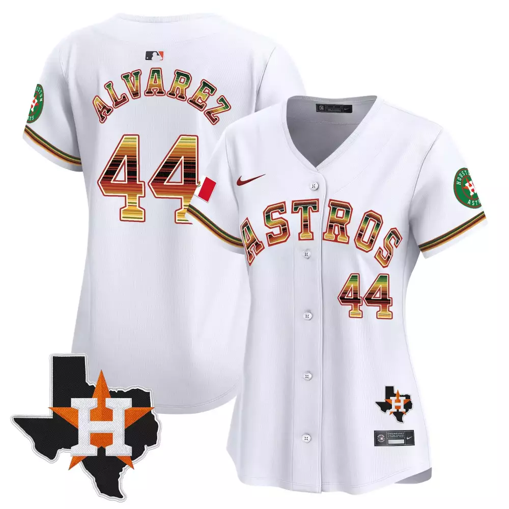 Yordan Lvarez 44 Astros Jersey White City Connect Texas Shape Men Custom Design Orange