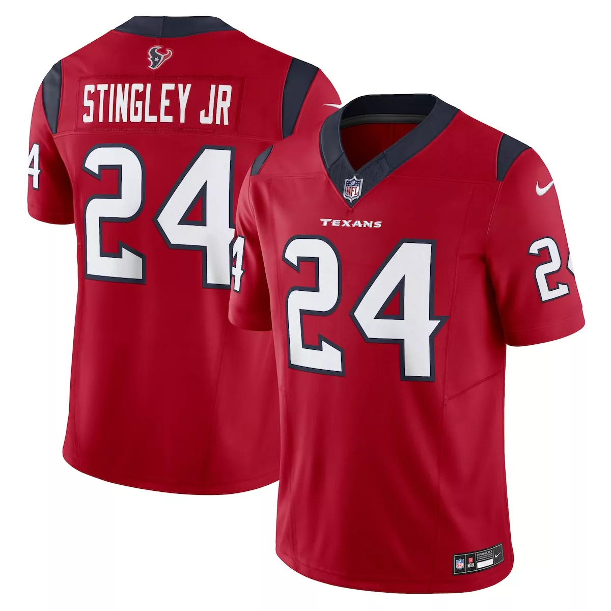 Derek Stingley Jr. 24 Texans Jersey Red Men Replica Navy Blue Vapor Limited