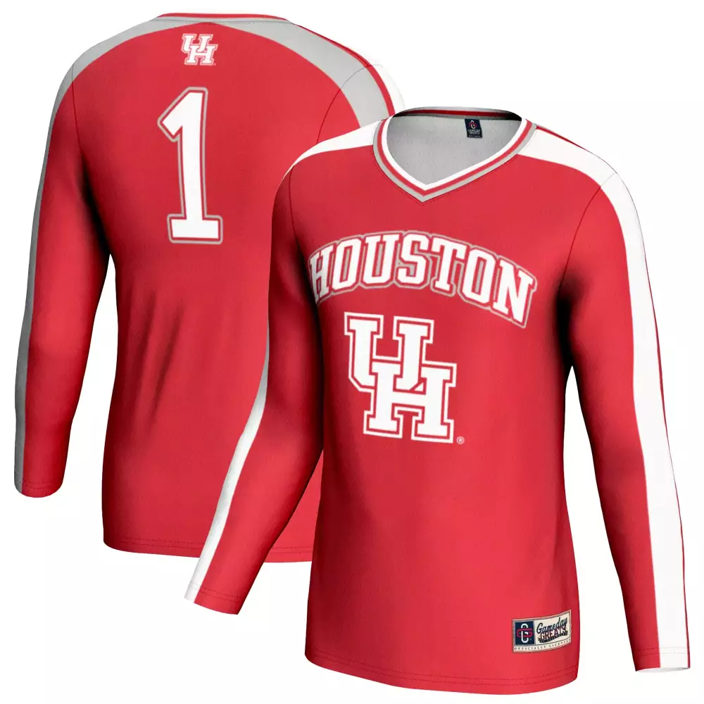 Unavailable 1 Houston Cougars Jersey Red White Gray All Stitched Vapor