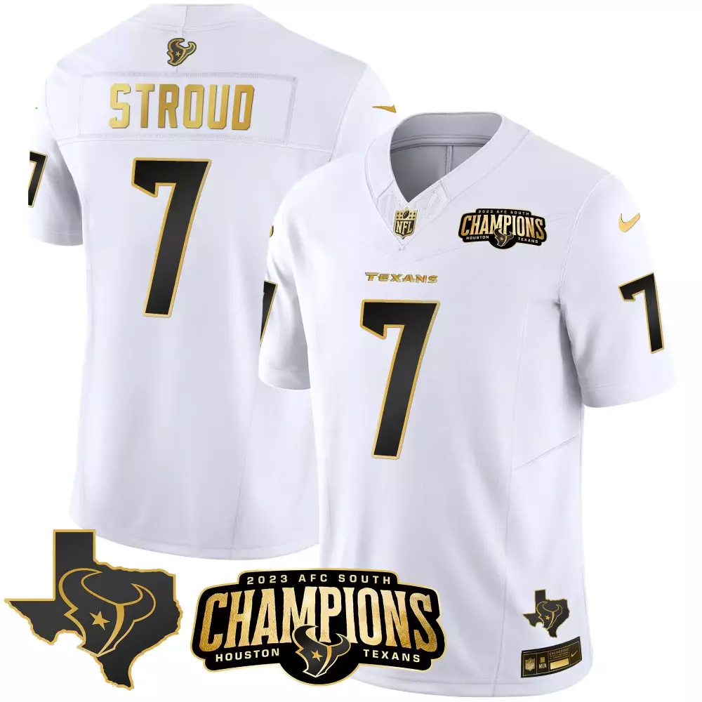 C.j. Stroud 7 Houston Texans Jersey White 2023 AFC South Champions Men Alternate