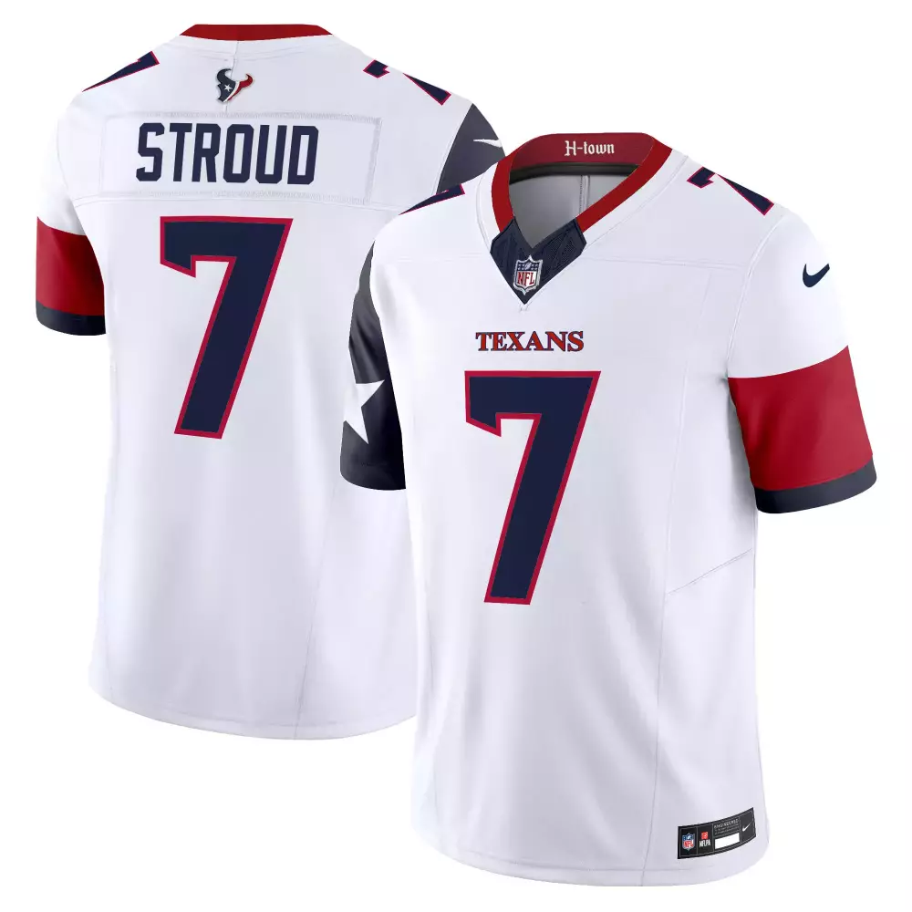 C.j. Stroud 7 Texans Jersey White H-town 2023 Men Red Navy Vapor Limited v5 All Stitched