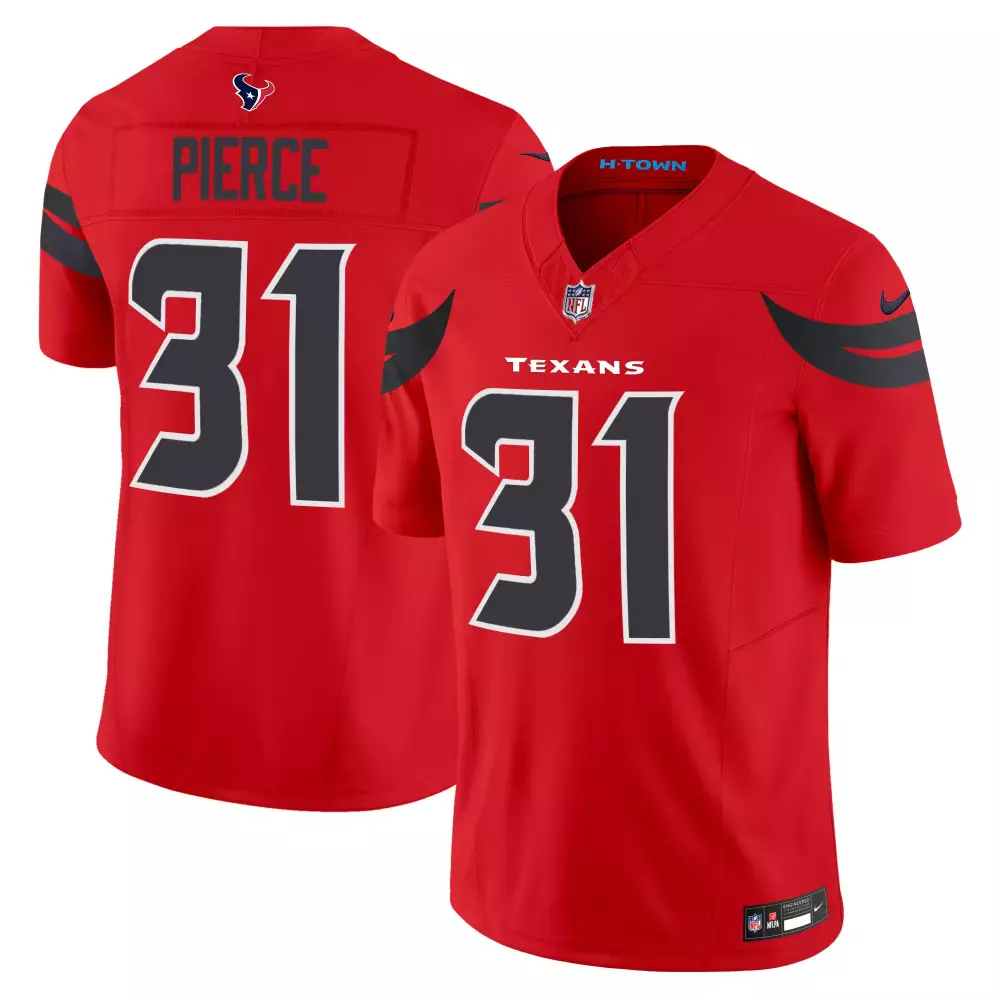 Dameon Pierce 31 Texans Jersey Red Men Standard Black White Vapor Limited All Stitched