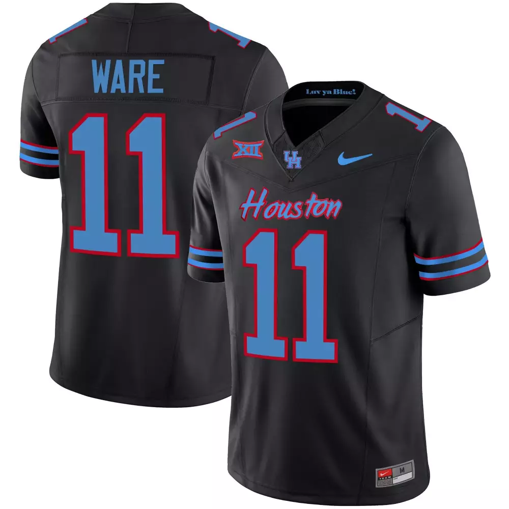 Ware 11 Houston Jersey Black Luv Ya Blue! Big Men Blue Red Vapor All Stitched