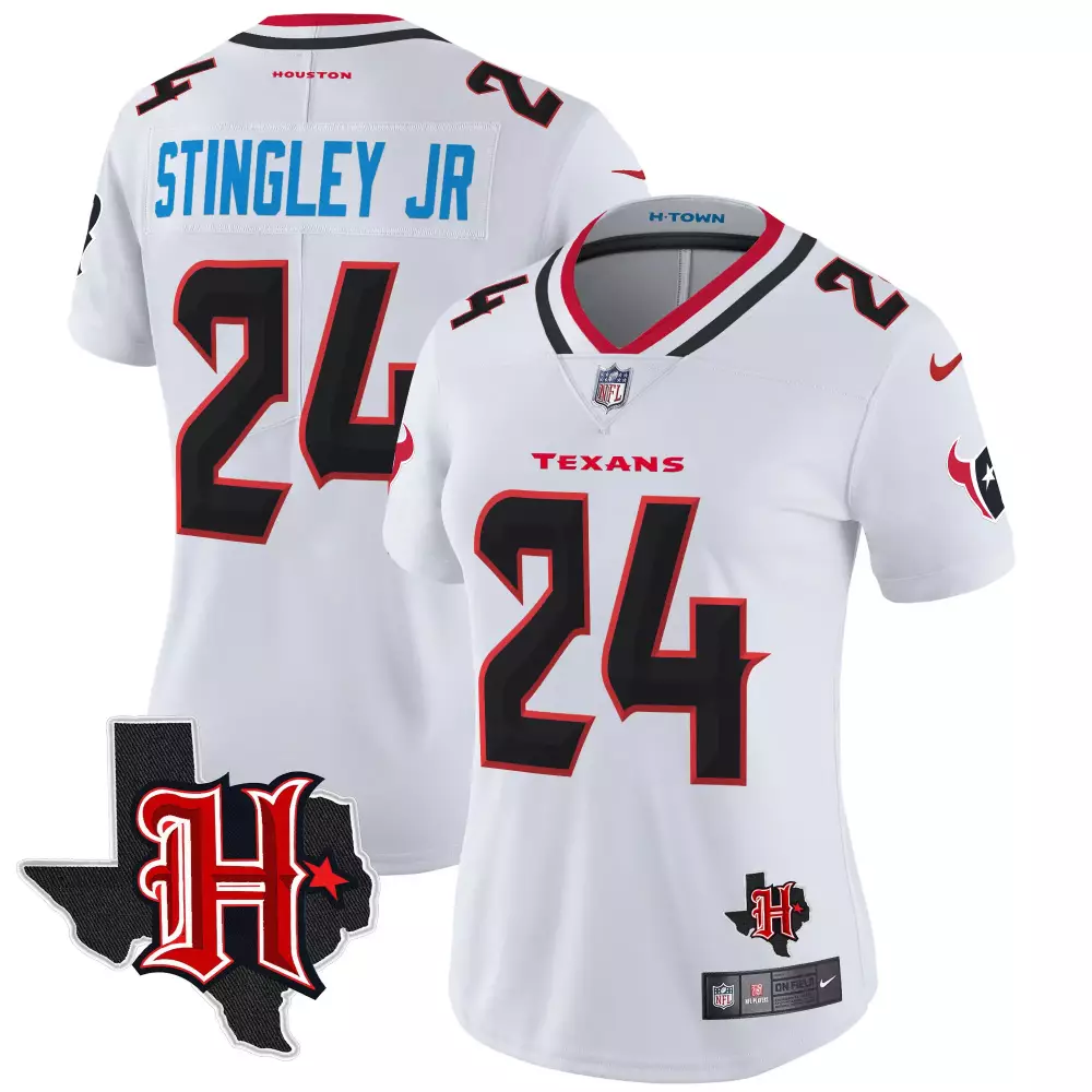 Derek Stingley Jr. 24 Texans Jersey White H-town Houston Texas Men Player Alternate
