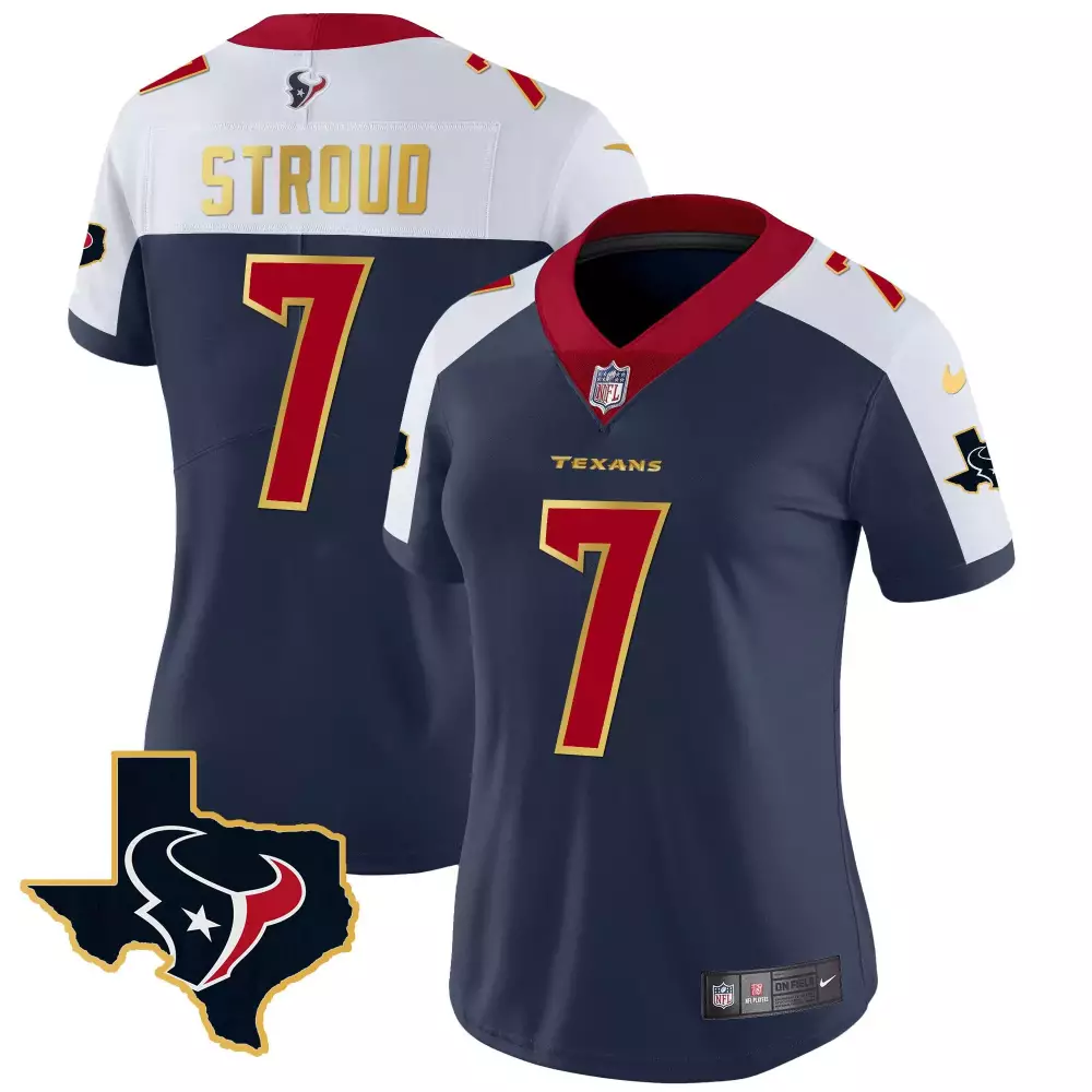 C.j. Stroud 7 Houston Texans Jersey Navy Men Red White Alternate Vapor All Stitched
