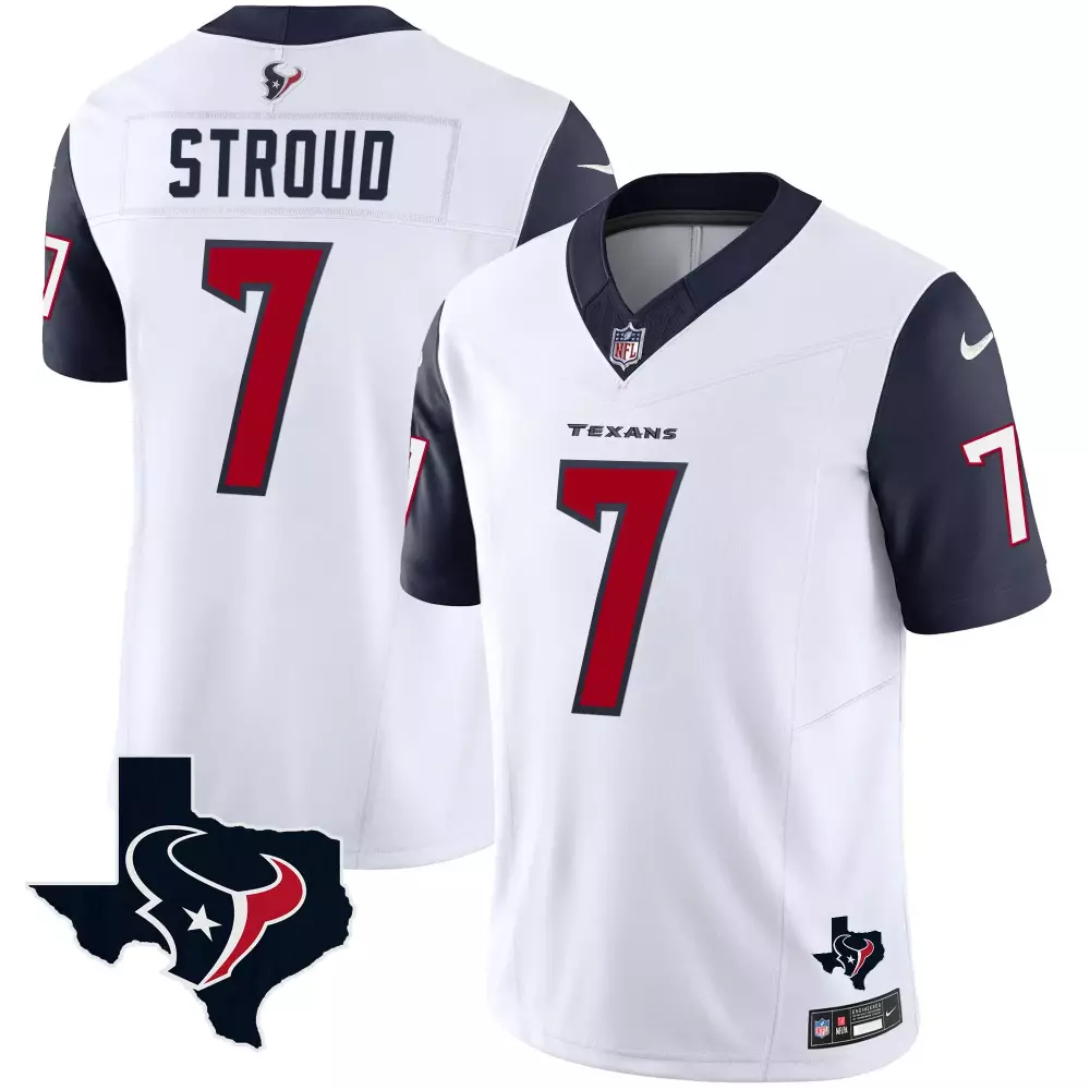 C.j. Stroud 7 Texans Jersey White Men Game Navy Red Vapor Limited All Stitched