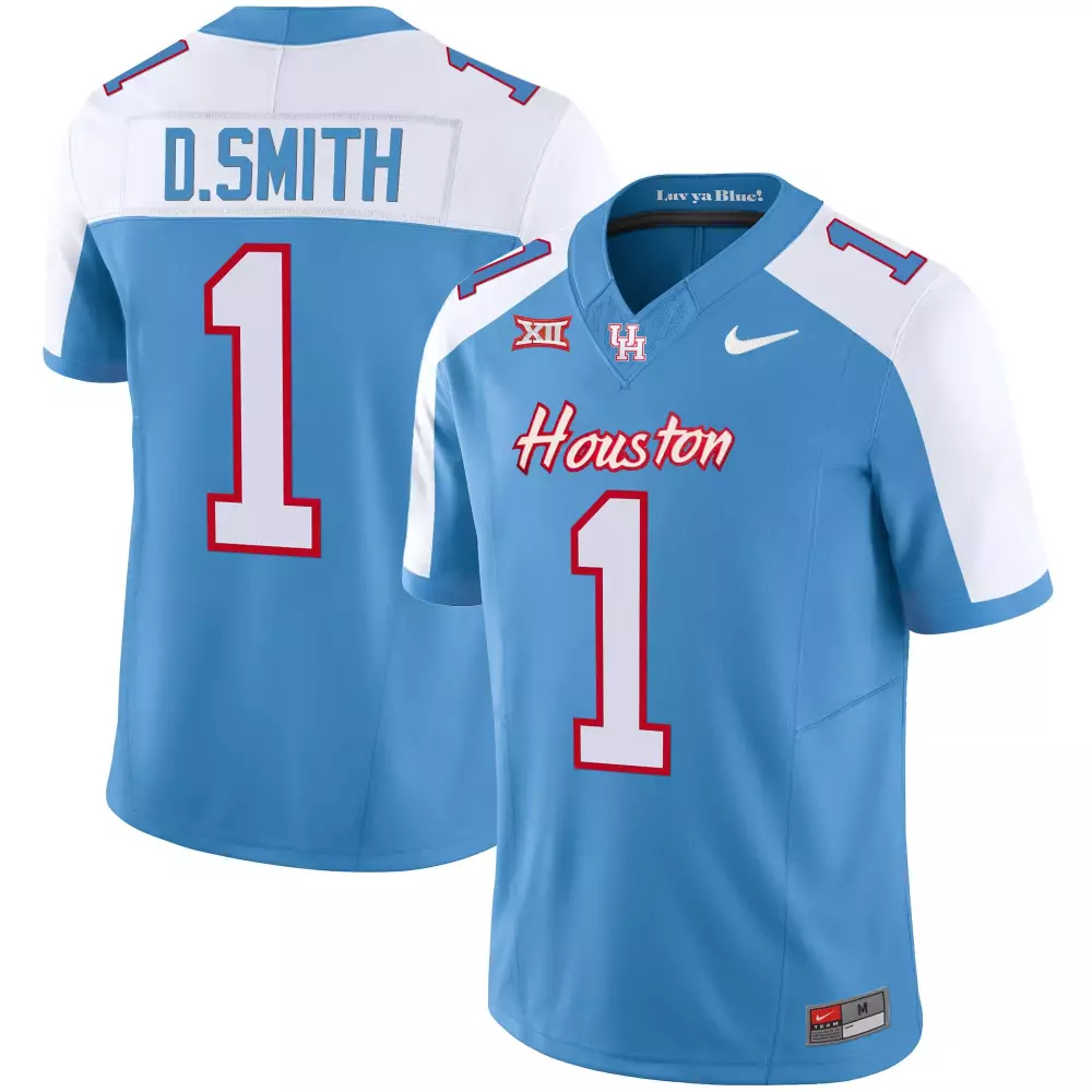 D.smith 1 Houston Jersey Blue Big Men White Red Alternate Vapor All Stitched
