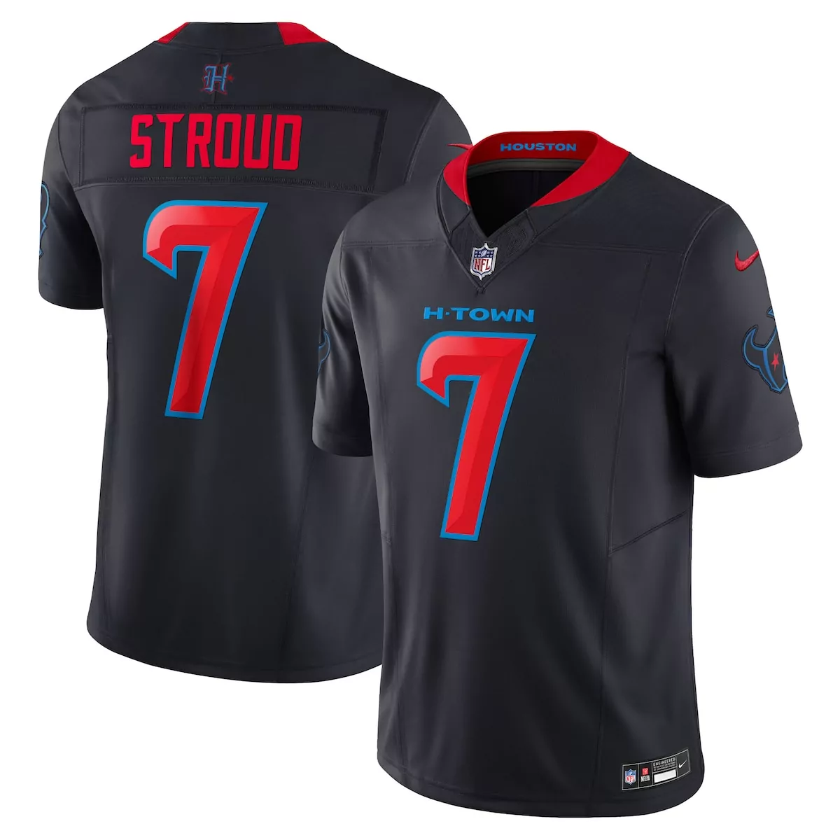 C.j. Stroud 7 Houston Texans Jersey Black H-town Men NFL Alternate Red Blue Vapor