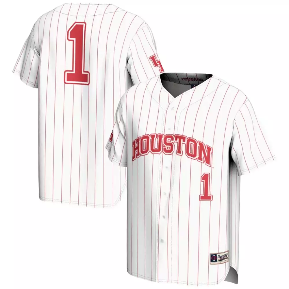 Houston 1 Cougars Jersey White Men Red Gameday