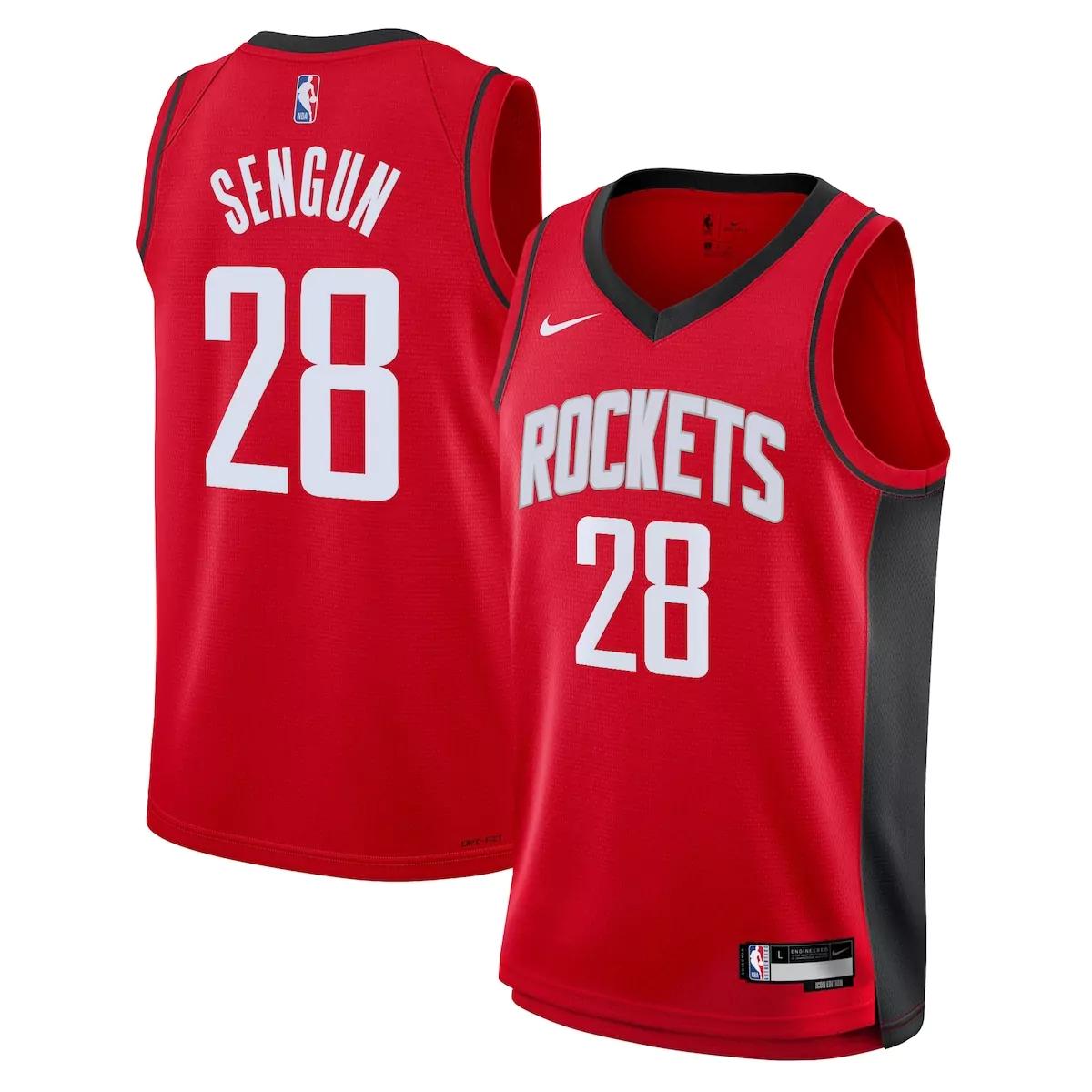 Alperen Sengun 28 Houston Rockets Jersey Red Men Standard Black Icon