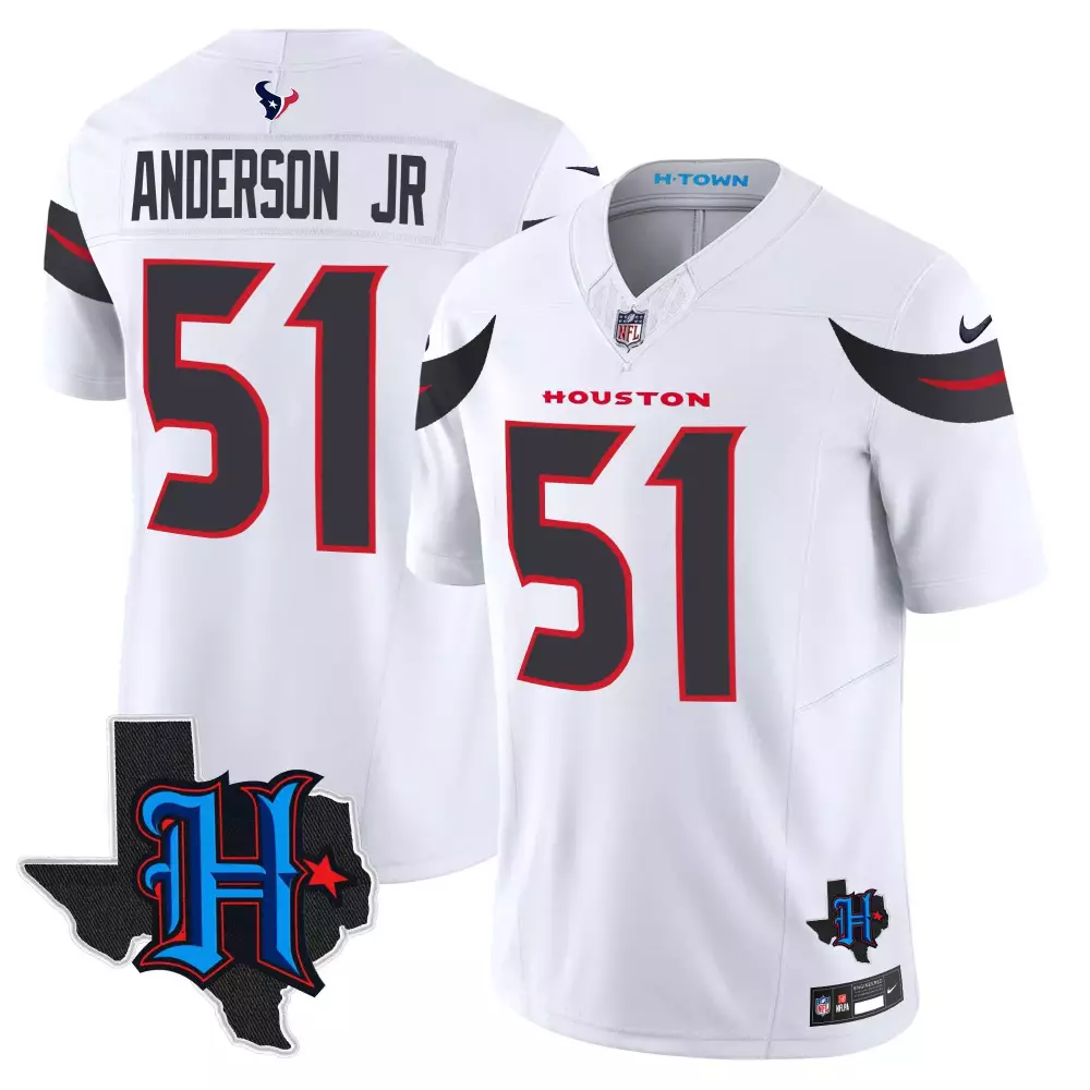 Will Anderson Jr. 51 Jersey White Houston Texans Men Replica Black Red Vapor Limited